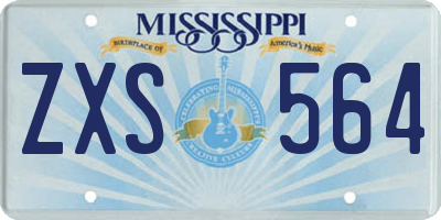 MS license plate ZXS564