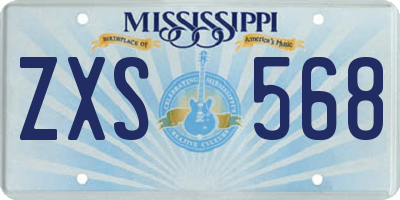 MS license plate ZXS568