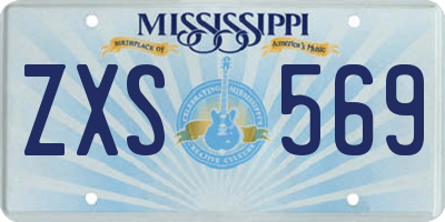 MS license plate ZXS569