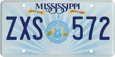 MS license plate ZXS572