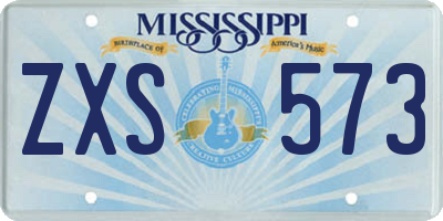 MS license plate ZXS573