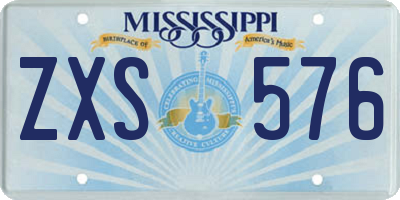 MS license plate ZXS576