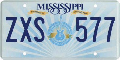 MS license plate ZXS577