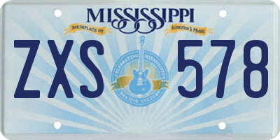 MS license plate ZXS578