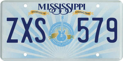 MS license plate ZXS579