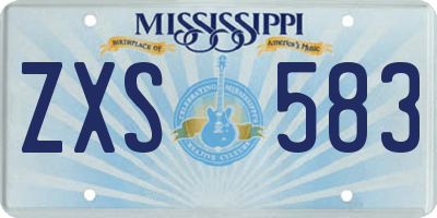 MS license plate ZXS583