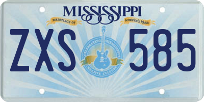 MS license plate ZXS585