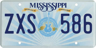 MS license plate ZXS586