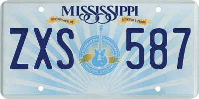 MS license plate ZXS587