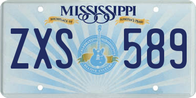 MS license plate ZXS589