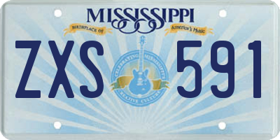 MS license plate ZXS591