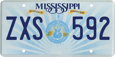 MS license plate ZXS592