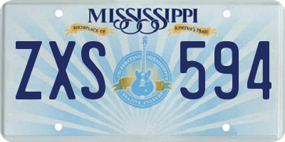 MS license plate ZXS594