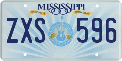 MS license plate ZXS596
