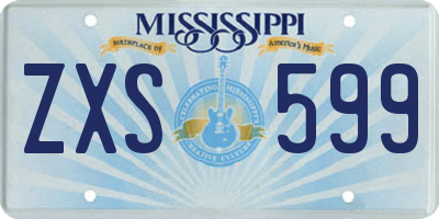 MS license plate ZXS599