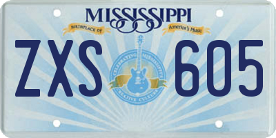MS license plate ZXS605
