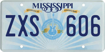 MS license plate ZXS606