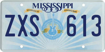 MS license plate ZXS613