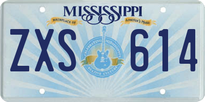 MS license plate ZXS614