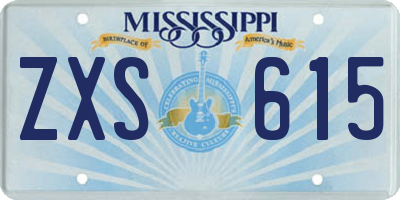MS license plate ZXS615