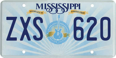MS license plate ZXS620
