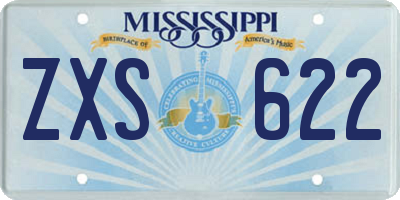 MS license plate ZXS622