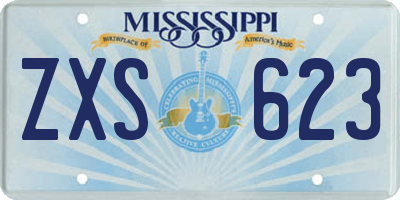 MS license plate ZXS623