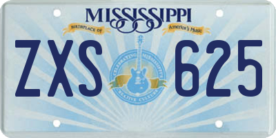 MS license plate ZXS625