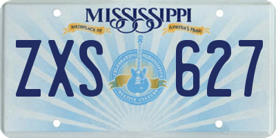 MS license plate ZXS627