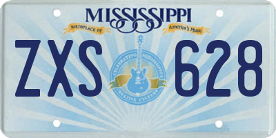 MS license plate ZXS628