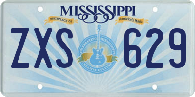 MS license plate ZXS629