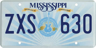 MS license plate ZXS630