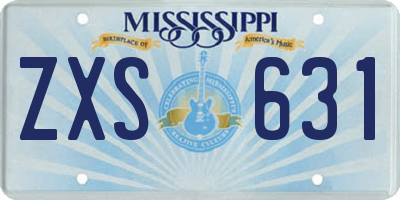 MS license plate ZXS631