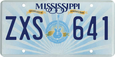 MS license plate ZXS641