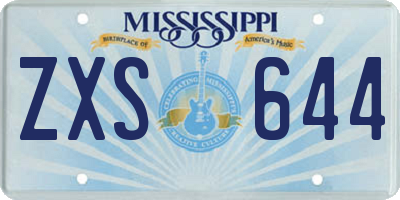 MS license plate ZXS644