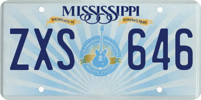 MS license plate ZXS646
