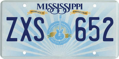 MS license plate ZXS652