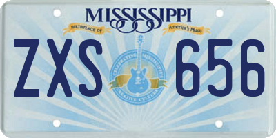MS license plate ZXS656