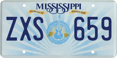 MS license plate ZXS659