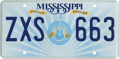 MS license plate ZXS663