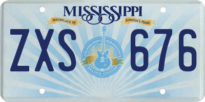 MS license plate ZXS676