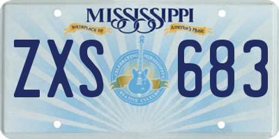 MS license plate ZXS683