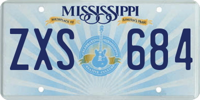 MS license plate ZXS684