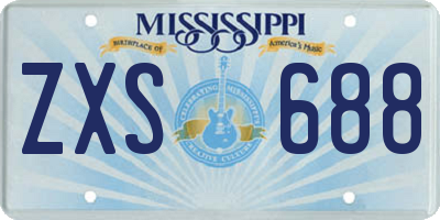 MS license plate ZXS688
