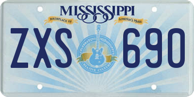MS license plate ZXS690