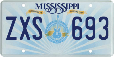 MS license plate ZXS693