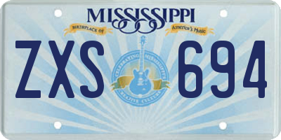 MS license plate ZXS694