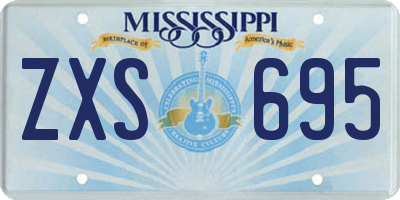 MS license plate ZXS695