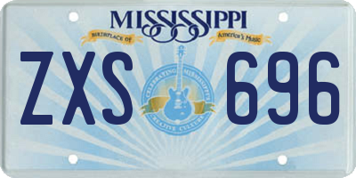 MS license plate ZXS696