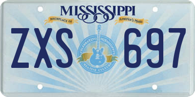 MS license plate ZXS697